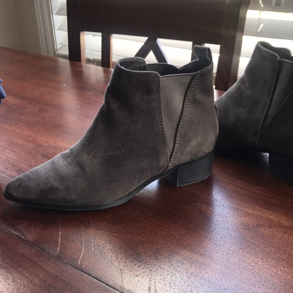Grey Chelsea boots